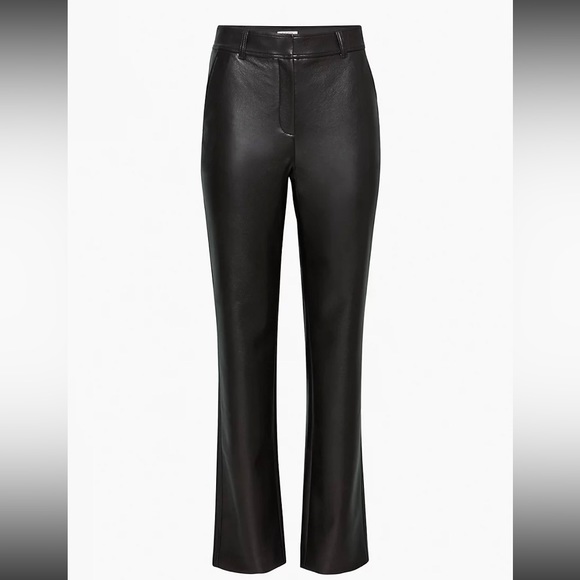 Aritzia Babaton Black Command Pant Vegan Leather Full Length - Picture 11 of 16